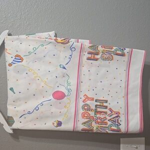 Vintage RARE Happy Birthday Party Table Cloth Covering